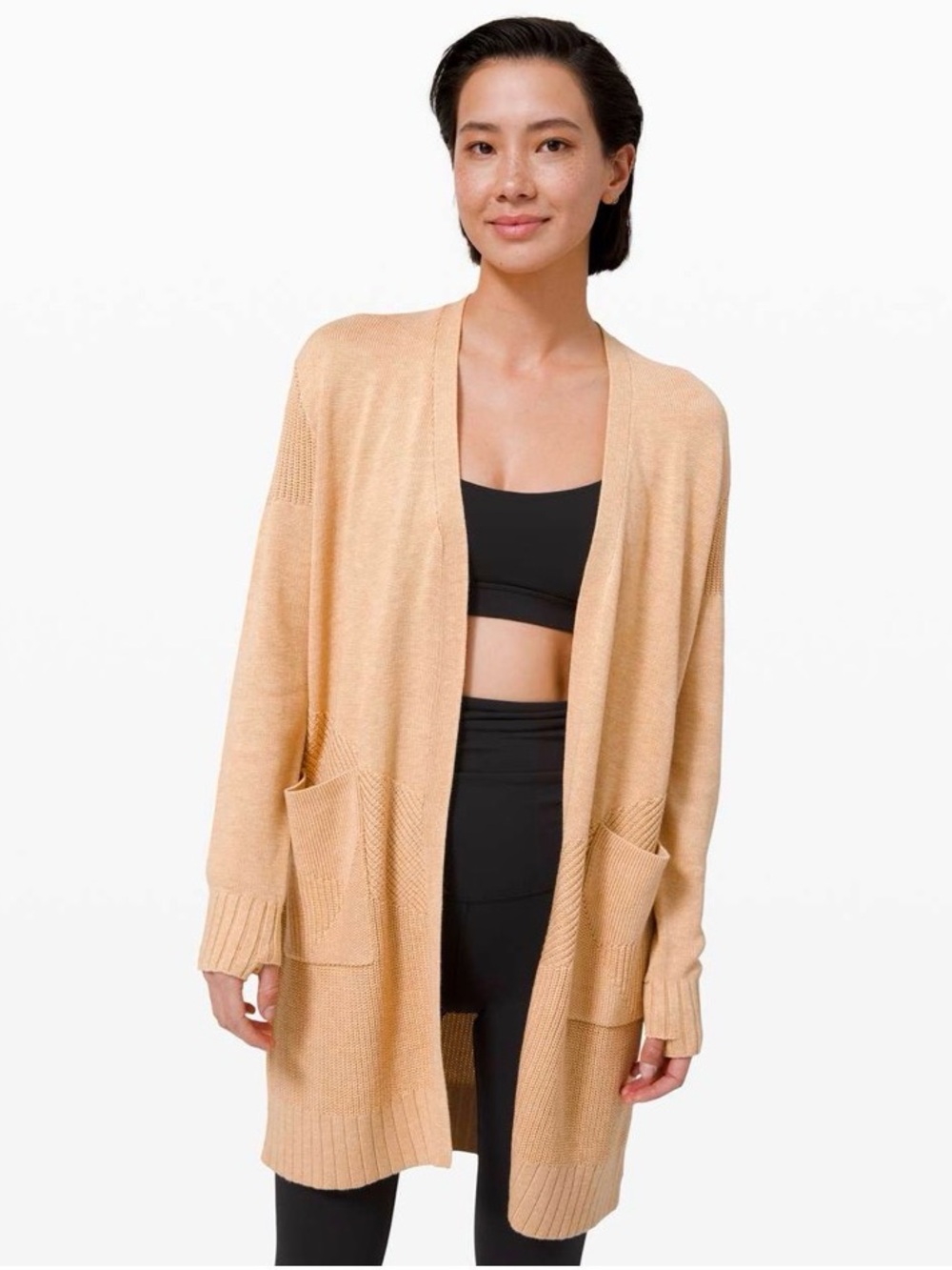 Lululemon Sincerely Yours Wrap Sweater
Heathered Ivory Peach Size Large Yoga